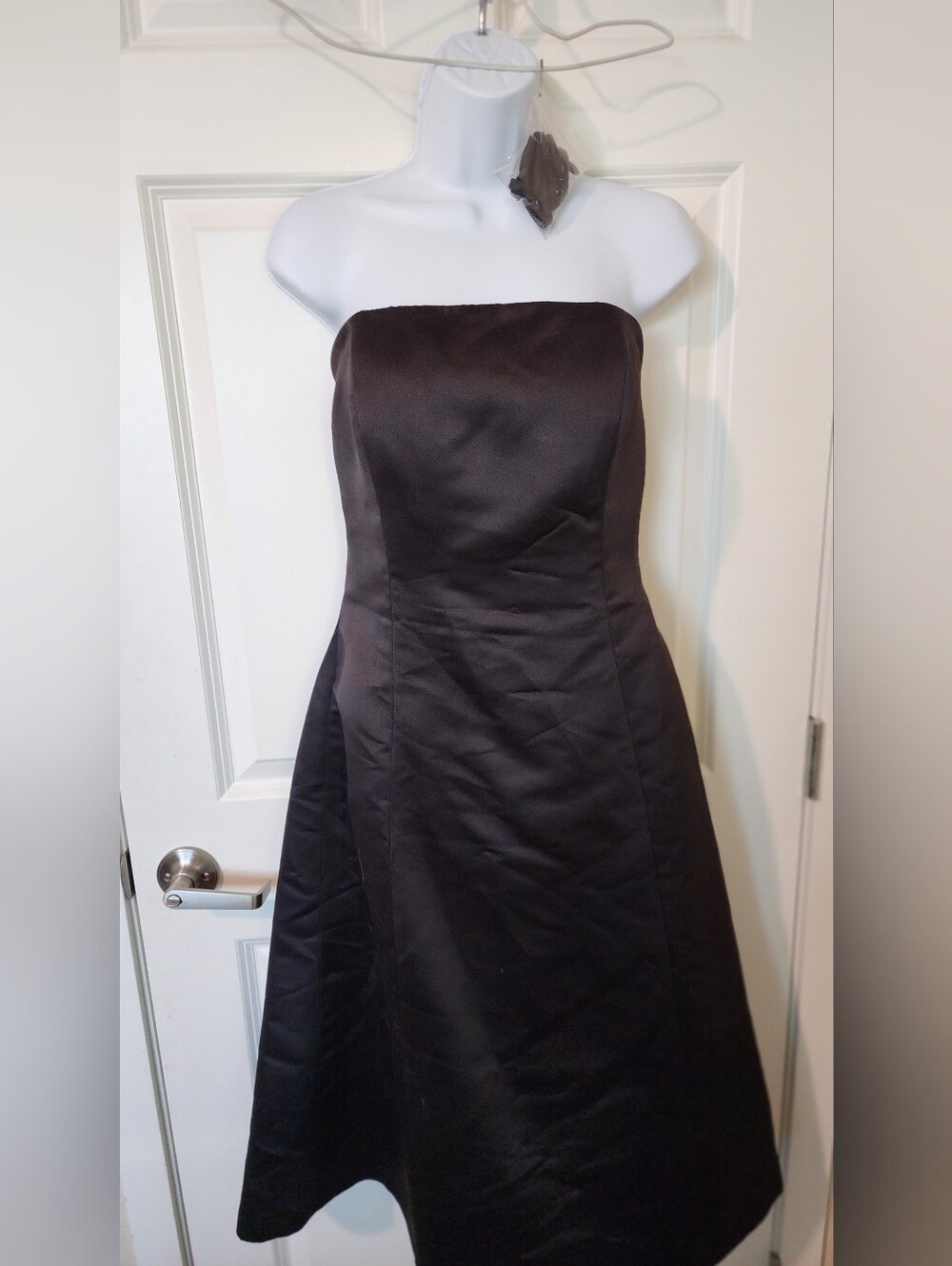 Alfred Sung Black Strapless A-Line Formal Cocktail Dress Size 10